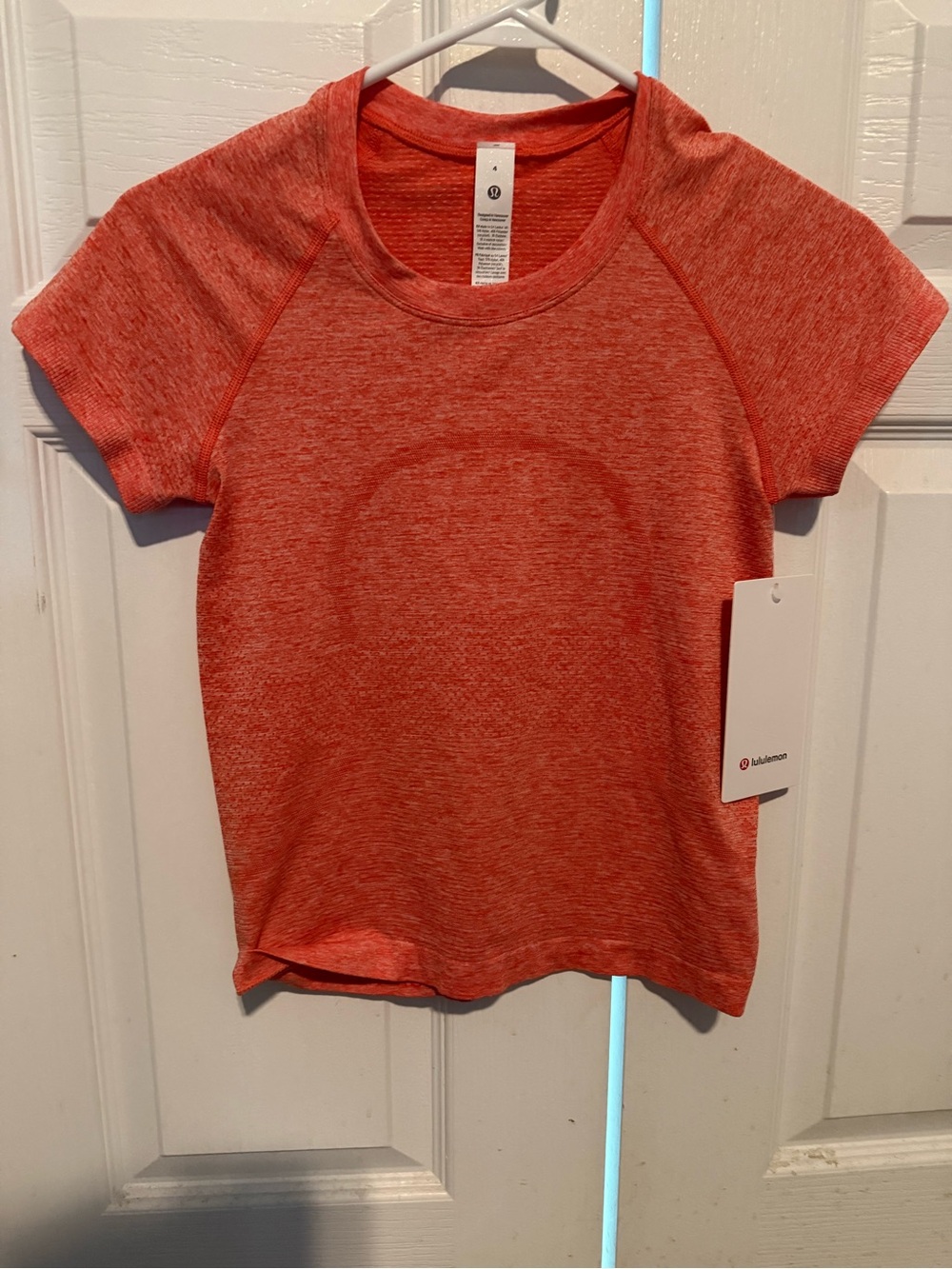 lululemon athletica Heathered Coral Short Sleeve Athletic Tee